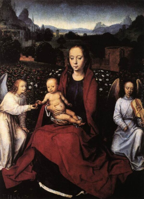 Virgin and Child in a Rose-Garden with Two Angels