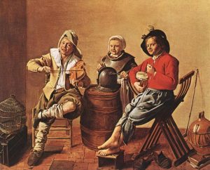 Two Boys and a Girl Making Music by Jan Miense Molenaer - hand-painted oil reproduction