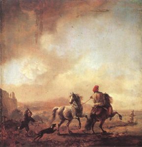 Two Horses by Philips Wouwerman - hand-painted oil reproduction