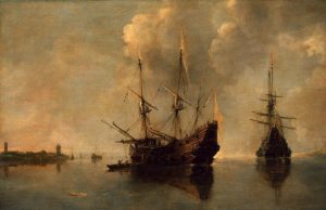 Two Ships at Anchor by Andries van Eertvelt - hand-painted oil reproduction