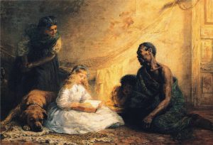 Uncle Tom and Little Eva by Edwin Longsden Long - hand-painted oil reproduction