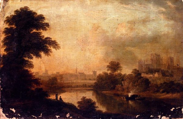 A View Of Ripon Cathedral From Across The River Ure by John Glover