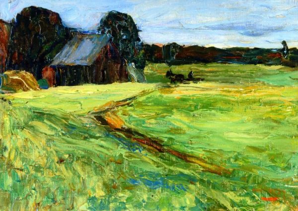 Vasilkevskoe - Barn with Pony by Wassily Kandinsky