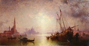 Venice View of St. George by Franz Richard Unterberger - hand-painted oil reproduction