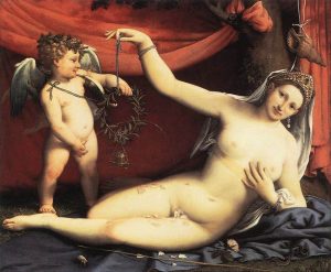 Venus and Cupid by Lorenzo Lotto - hand-painted oil reproduction