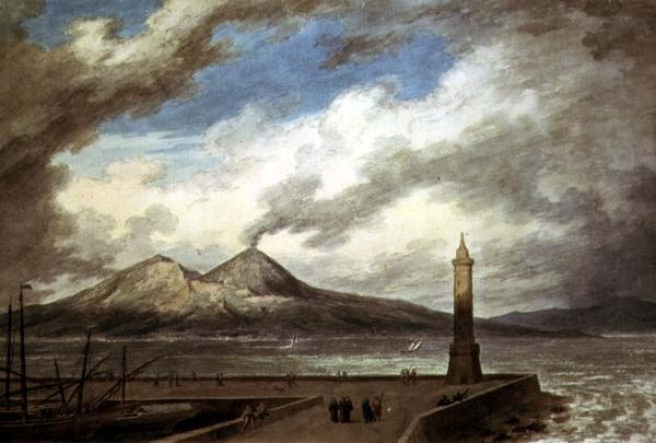 Vesuvius and Somma from the Mole at Naples by John Robert Cozens