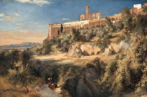 View of Assisi by Karl Blechen - hand-painted oil reproduction
