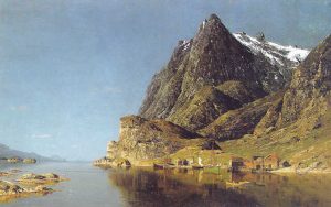 View of a Fjord II by Adelsteen Normann - hand-painted oil reproduction