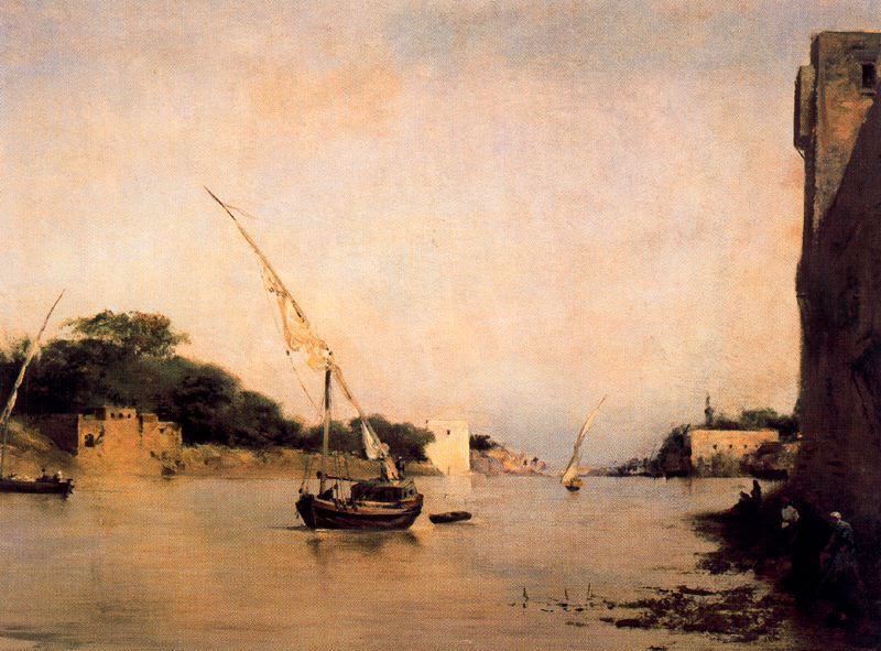 View of the Nile by Fromentin - hand-painted oil reproduction