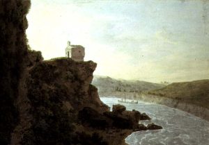 View on the Tiber near Ponte Molle three miles from Rome 1780 by John Robert Cozens - hand-painted oil reproduction