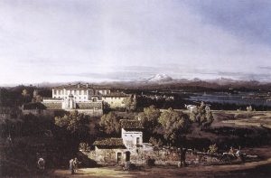 View with the Villa Melzi D'Eril by Bernardo Bellotto - hand-painted oil reproduction