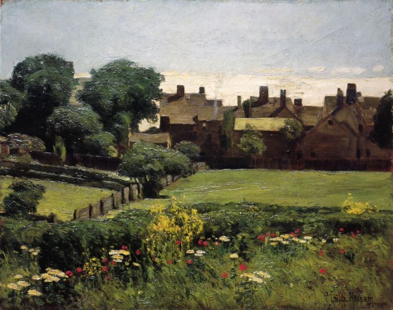 Village Scene by Frederick Childe Hassam