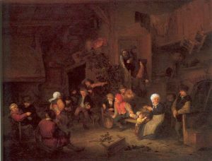 Villagers Merrymaking At An Inn by Adriaen van Ostade - hand-painted oil reproduction