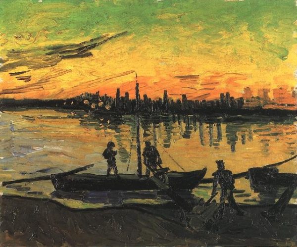 Coal Barges Yellow by Vincent Van Gogh