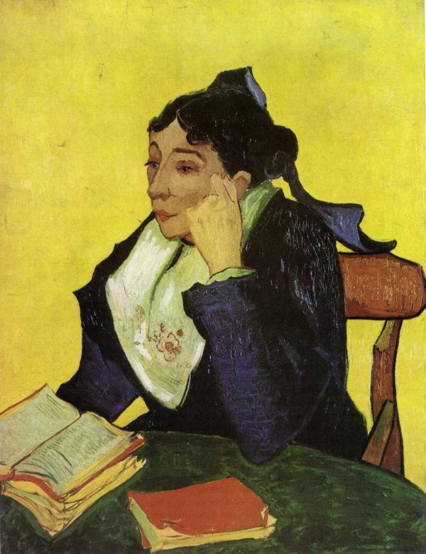 LArlesienne Madame Ginoux with Books by Vincent Van Gogh