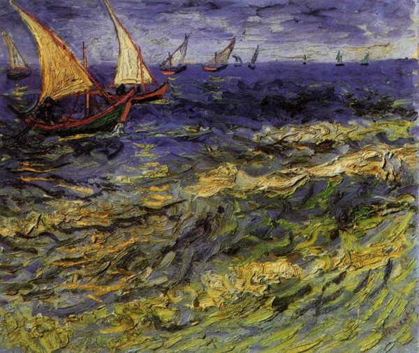 Seascape at Saintes Maries Yellow by Vincent Van Gogh