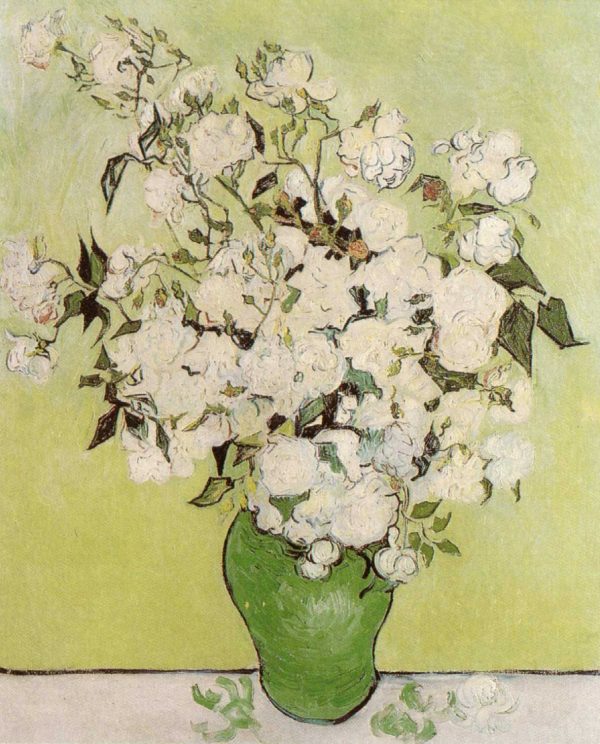 Still Life Pink Roses in a Vase by Vincent Van Gogh