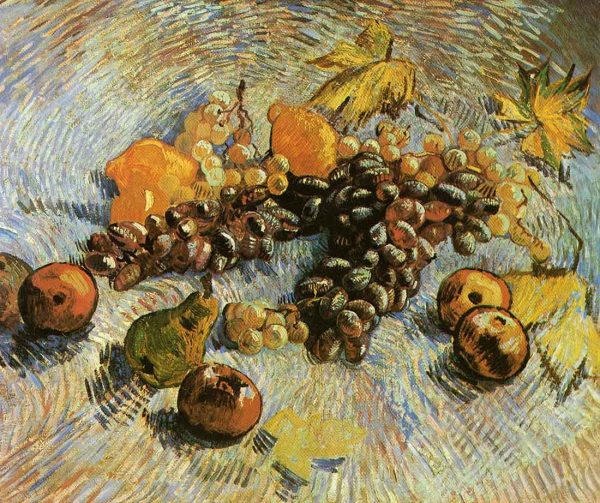 Still Life with Apples Pears Lemons and Grapes by Vincent Van Gogh