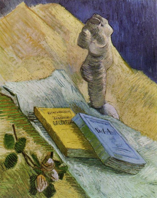Still Life with Plaster Statuette a Rose and Two Novels by Vincent Van Gogh