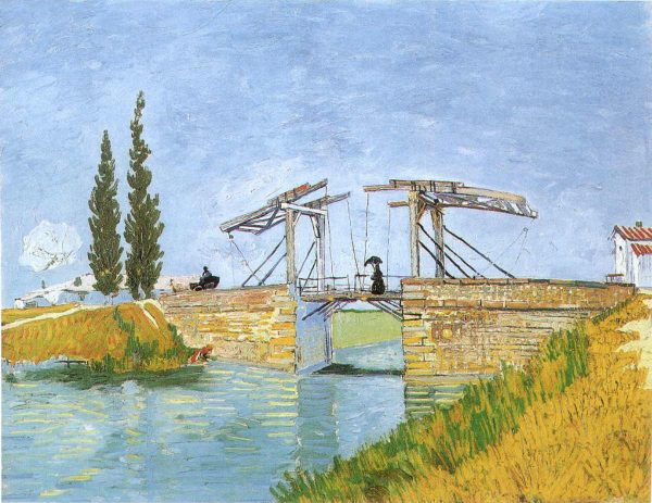 The Langlois Bridge at Arles with Women Washing by Vincent Van Gogh