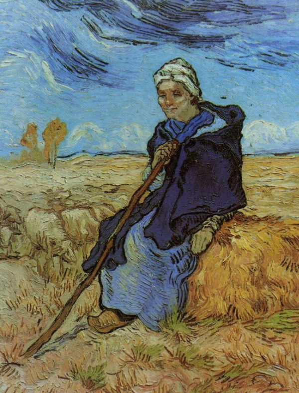 The Shepherdess After Millet by Vincent Van Gogh