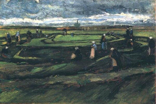 Women Mending Nets in the Dunes by Vincent Van Gogh