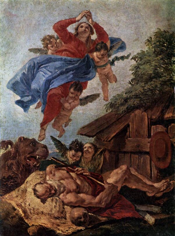 Saint Jerome's Vision of the Virgin by Francesco Fontebasso