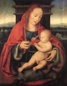 Virgin and Child by Joos van Cleve - hand-painted oil reproduction