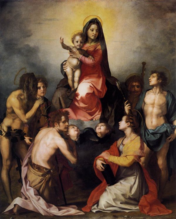 Virgin and Child in Glory with Six Saints by Andrea del Sarto