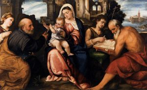 Virgin and Child with Saints by Veronese Bonifacio - hand-painted oil reproduction