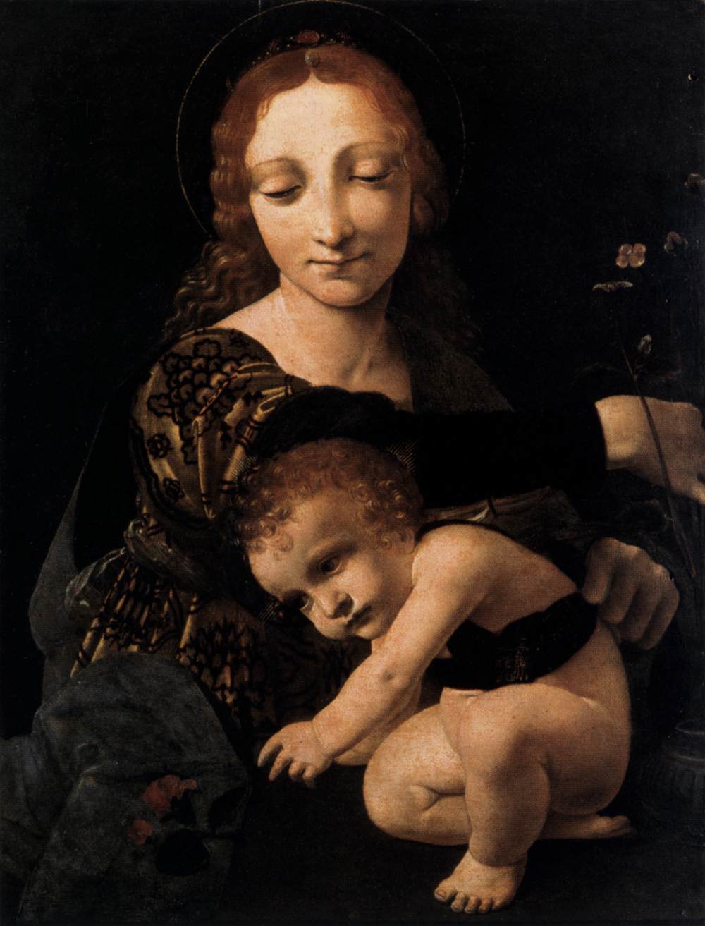Virgin and Child with a Flower Vase by Giovanni Boltraffio - hand-painted oil reproduction