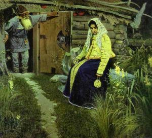 Visiting A Sorcerer, Love Drink Is Needed by Mikhail Nesterov - hand-painted oil reproduction