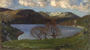 V?rkveld ved J?lstervannet by Nikolai Astrup - hand-painted oil reproduction