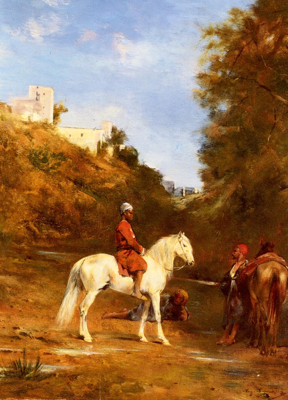 Watering The Horses by Fromentin - hand-painted oil reproduction