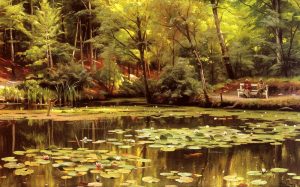 Waterlilies by Peder Mork Monsted - hand-painted oil reproduction