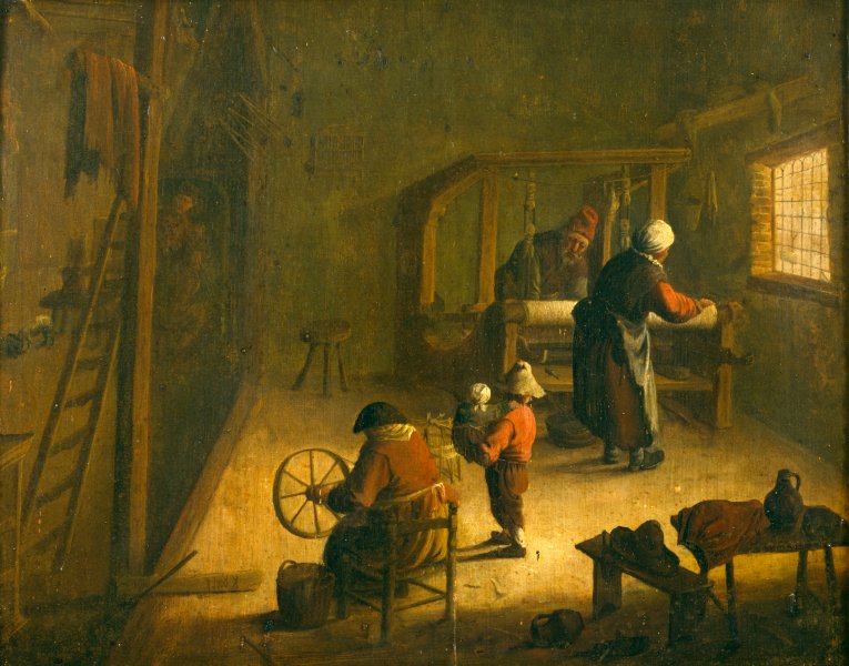 Weavers Workshop by Cornelis Beelt - hand-painted oil reproduction