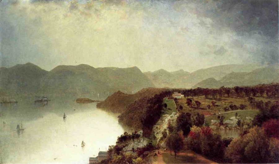 View from Cozzens Hotel near West Point by John Frederick Kensett - hand-painted oil reproduction