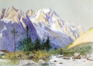 Wetterhorn from Grindelwald, Switzerland by William Stanley Haseltine - hand-painted oil reproduction