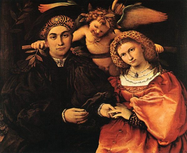 Portrait Of Messer Marsilio And His Wife by Lorenzo Lotto