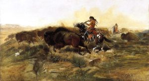Wild Meat for Wild Men by Charles Marion Russell - hand-painted oil reproduction