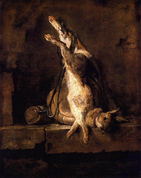 Wild Rabbit with Game Bag and Powder Flask by Jean-Baptiste-Simeon Chardin