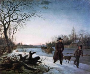Winter by Thomas Birch - hand-painted oil reproduction