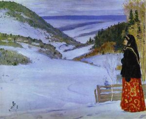 Winter In Skit by Mikhail Nesterov - hand-painted oil reproduction
