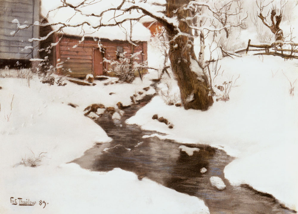 Winter on the Isle of Stord by Fritz Thaulow - hand-painted oil reproduction
