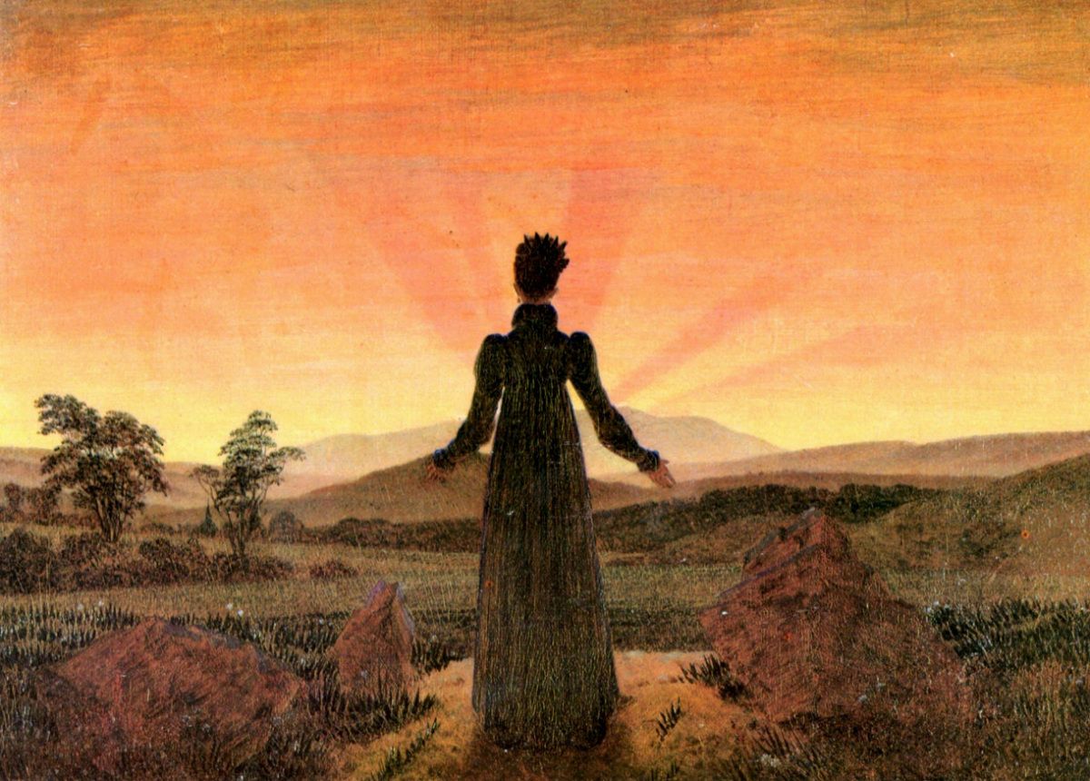 Woman in Front of the Setting Sun by Caspar David Friedrich - hand-painted oil reproduction