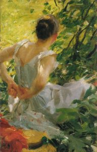 Woman Getting Dressed by Anders Zorn - hand-painted oil reproduction