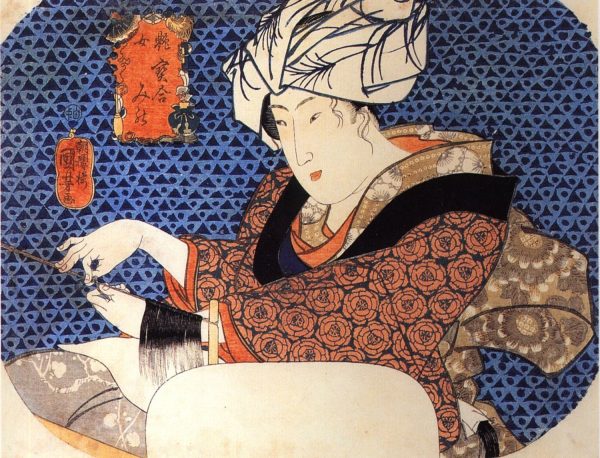 Woman Making a Wig by Utagawa Kuniyoshi