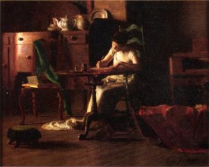 Woman Writing at a Table by Thomas Pollock Anshutz - hand-painted oil reproduction
