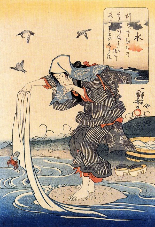 Woman doing her Laundry by Utagawa Kuniyoshi