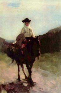 Woman on a Horse by Nicolae Grigorescu - hand-painted oil reproduction